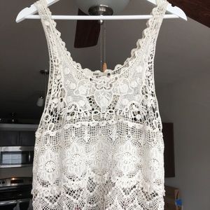 Scoop Neck Crochet Tank